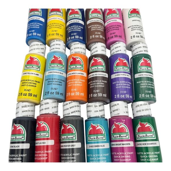 Apple Barrel Matte Acrylic Paint Plaid 18 Pc Set 2 fl oz Assorted Colors - Picture 12 of 13